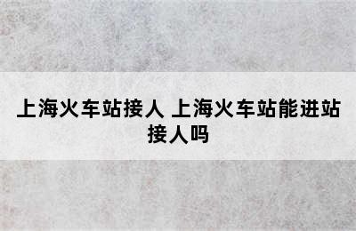 上海火车站接人 上海火车站能进站接人吗